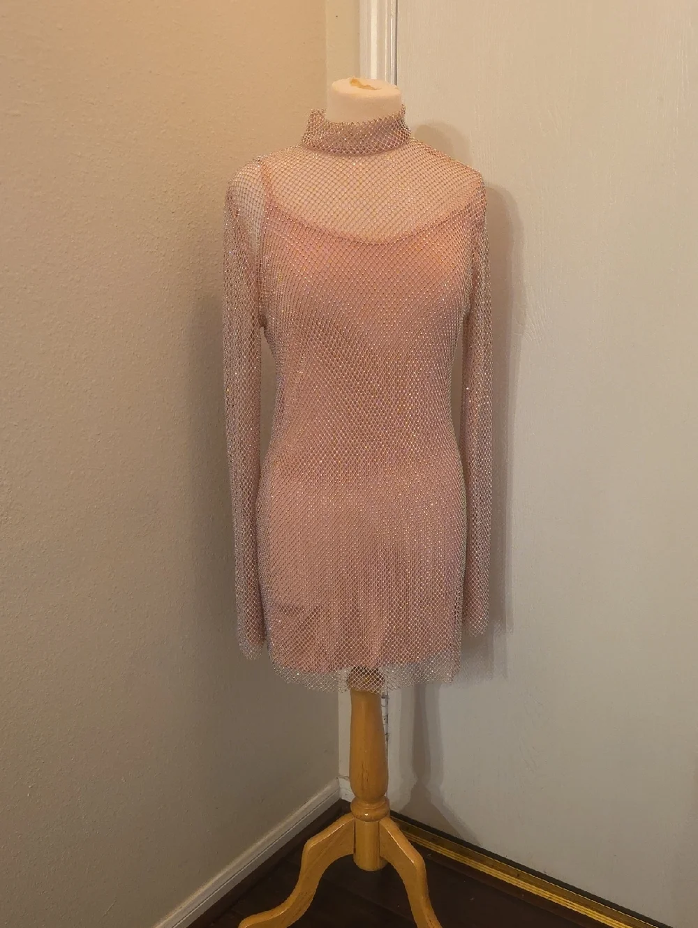 Sparkling Pink Long Sleeve Dress